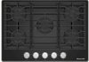 KitchenAid KCGG530PBL 30 Inch Gas Cooktop with 5 Sealed Burners, 56.2K Total BTUs, 18K BTU Central Burner, Black Glass Cooktop, Continuous Grates, Dishwasher Safe Cast-Iron Grates, Stainless Steel Knobs, LP Convertible Kit Included and ADA Compliant