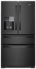 Whirlpool WRMF3636RB 36 Inch Freestanding 4-Door French Door Refrigerator with 24.5 Cu. Ft. Capacity, 5 Glass Shelves, Gallon Door Bins, Pantry Drawer, External Ice/Water Dispenser, Icemaker, and ENERGY STAR®: Black