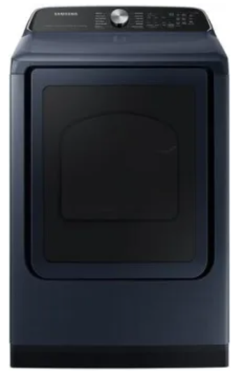 Samsung DVE54CG7150D 27 Inch Smart Electric Dryer with 7.4 Cu. Ft. Capacity, Pet Care Dry and Steam Sanitize, Wi-Fi Connectivity, Sensor Dry, Interior Drum Light, Reversible Door and Lint Filter Indicator