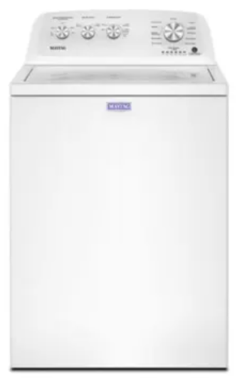 Maytag MVW4005SW 27 Inch Top Load Washer with 3.8 cu ft Capacity, Deep Fill Option, Soaking Cycles, Quick Wash Cycle, Stainless Steel Wash Basket, Deep Fill Rinse, Dual Action Agitator, Late Lid Lock and 10 Year Warranty Included