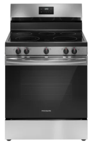 Frigidaire FCRG3083AS 30 Inch Freestanding Gas Range with 5 Sealed Burners, 5.1 cu. ft. Convection Oven, Quick Boil Burner, Simmer Burner, Storage Drawer, Air Fry, and Self Clean: Stainless Steel