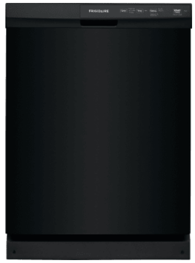 Frigidaire FFCD2413UB 24 Inch Full Console Dishwasher with 14 Place Setting Capacity, 3 Wash Cycles, 60 dBA Silence Rating, Stay-Put Door, Heated Dry, Delay Start, Self-Cleaning Filter, Cycle Indicator Lights, and ENERGY STAR® Certified: Black