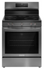 Frigidaire Gallery Series GCRE3060BD 30 Inch Freestanding Electric Range with 5 Elements, 5.3 cu. ft. Convection Oven, EvenTemp Element, Bridge Element, Storage Drawer, Air Fry, Self Clean, and Star-K: Black Stainless Steel