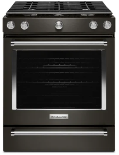 KitchenAid Slide-in Gas Convection Range - 5.8 cu ft - Black Stainless Steel - KSGG700EBS