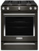 KitchenAid Slide-in Gas Convection Range - 5.8 cu ft - Black Stainless Steel - KSGG700EBS