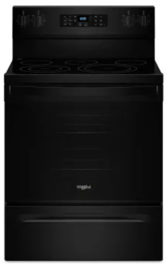 Whirlpool - 5.3 Cu. Ft. Freestanding Single Electric Range with Steam Air Fry and Air Baking - Black WFES5030RB