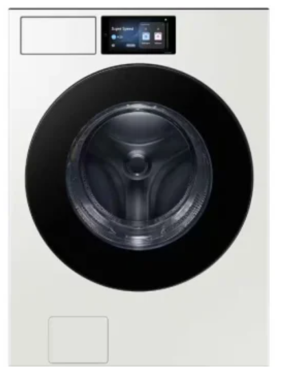 Samsung BESPOKE WF90F53ADY 27 Inch AI Ultra Capacity Front Load Washer with 5.3 cu ft Capacity, Auto Open Door, OptiWash+, Flex Auto Dispense System, Steam, AI Bubble, SmartThings App, Drum Clean+, Internal Drum Light and Energy Star Certified