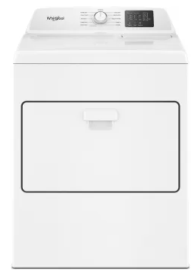 Whirlpool WED4107SW 29 Inch Electric Front Load Dryer with 7.0 cu ft. Capacity, 11 Dryer Cycles, 4 Temperature Settings, AutoSensing, Quick Dry, and Wrinkle Assist™ Option
