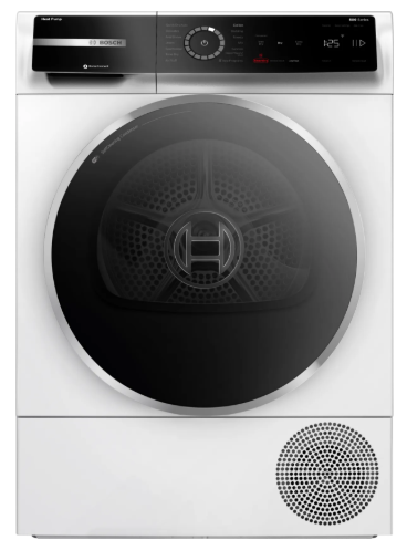 Bosch 500 Series WQB245B0UC 24 Inch Compact Heat Pump Dryer with 4.0 cu ft Capacity, 14 Programs, 8 Options, Home Connect, Self-Cleaning Condenser, LED Interior Light, Steam Restore Feature, and Energy Star Certified