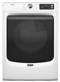 Maytag MED7020RW 27 Inch Smart Pet Pro Front Load Electric Dryer with 7.4 cu. ft. Capacity, Steam Cycle, Quick Dry, Remote Start, Drum Light, Advanced Moisture Sensing and Energy Star Certified: White