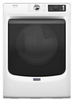 Maytag MED7020RW 27 Inch Smart Pet Pro Front Load Electric Dryer with 7.4 cu. ft. Capacity, Steam Cycle, Quick Dry, Remote Start, Drum Light, Advanced Moisture Sensing and Energy Star Certified: White