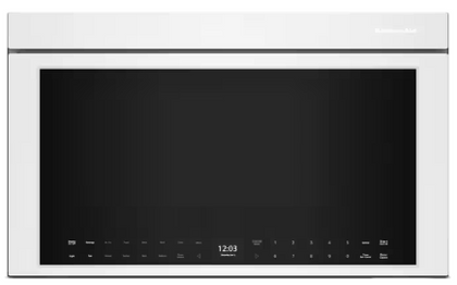 KitchenAid KMMF530PWH 30 Inch Multifunction Over-the-Range Smart Microwave Oven with 1.1 Cu. Ft. Capacity, 3-Speed 400 CFM Blower, 1800 Watts, 10 Power Levels, One Touch Cooking, WiFi Capable, Centrifugal Blower, Flush Built-In Design White