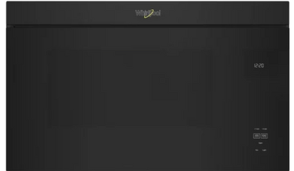 Whirlpool WMMF5930PB 1.1 cu. ft. Over-the-Range Microwave Oven with 1,000 Watts, 3-Speed 300 CFM Venting System, Steam Clean, Turntable-Free Design, and LED Cooktop Lighting: Black
