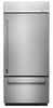KitchenAid KBBR306ESS 36 Inch Built-In Bottom Mount Refrigerator with 20.9 cu. ft. Capacity, 4 Spill-Resistant Shelves, SatinGlide® Crispers, Preserva® Food Care System, Platinum Interior, LED Lighting, Sabbath Mode, Automatic Ice Maker