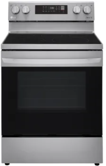 LG LREL6323S 30 Inch Electric Smart Range with 5 Radiant Elements, 6.3 cu. ft. Convection Oven Capacity, Storage Drawer, AirFry with Fan Convection, EasyClean®+Self Clean, Wi-Fi, SmartDiagnosis™, and Dual Element 9