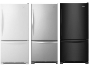 Whirlpool 30 Inch Bottom-Freezer Refrigerator with 18.5 cu. ft. Capacity WRB329DMB(B/W/M)