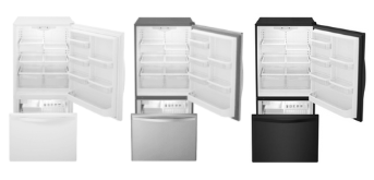 Whirlpool 33 Inch Bottom-Freezer Refrigerator with FreshFlow Preserver WRB322DMB(B/M/W)