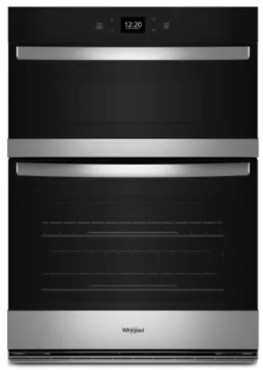 Whirlpool WOEC5027LZ 27 Inch Combination Smart Wall Oven with 4.3 cu. ft. Fan Convection Oven, Steam Clean, Air Fry, Frozen Bake™, 1.4 cu. ft. Microwave, 900 Watts, and Star K: Fingerprint Resistant Stainless Steel