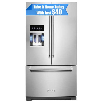 fingerprint resistant french door refrigerator by Kitchenaid for sale at St. Louis Appliance Wholesalers