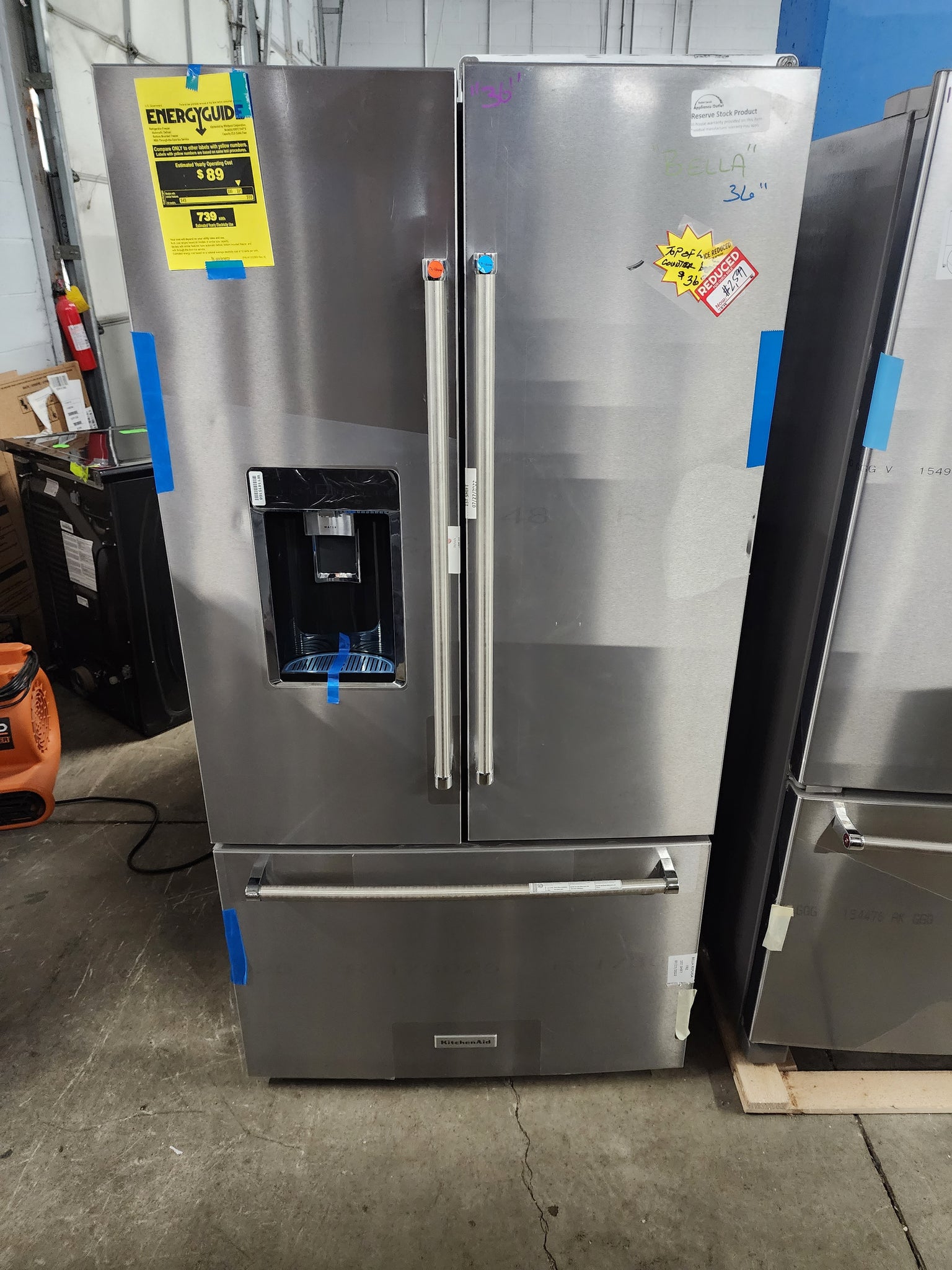KitchenAid - 23.8 Cu. Ft. French Door Counter-Depth Refrigerator - Stainless steel (KRFC704FPS)