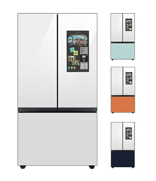 Samsung -Samsung 30 cu. ft. Bespoke 3-Door French Door Refrigerator with Family Hub - Custom Panel Ready (RF30BB6900AW)
