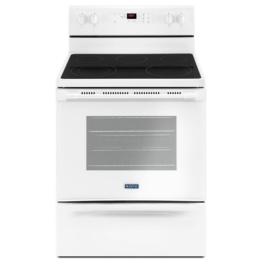 Maytag 30-Inch Wide Electric Range With Shatter-Resistant Cooktop - 5.3 Cu. Ft. - White MER660FW