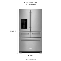 KitchenAid 25.8 Cu Ft Multi-Door Refrigerator with Platinum Interior KRMF706ESS