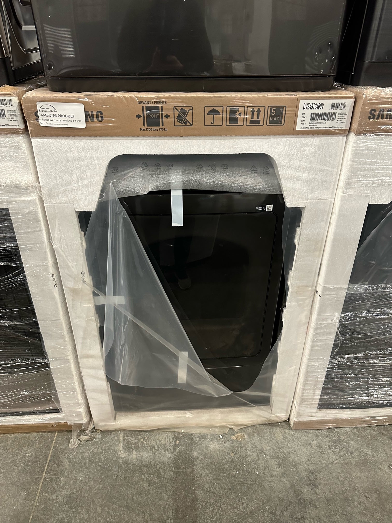 Samsung DVE45T3400V 27 Inch Electric Dryer with 7.4 Cu. Ft. Capacity