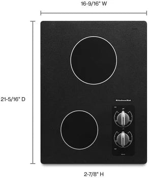 KitchenAid Architect Series II (KECC056RBL) 15 Inch Electric Cooktop with 2 Elements