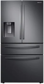 Samsung 23 cu. ft. Counter Depth 4-Door French Door Refrigerator with FlexZone™ Drawer in Black Stainless Steel (RF24R7201SG)