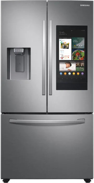 26.5 cu. ft. Large Capacity 3-Door French Door Refrigerator with Family Hub™ and External Water & Ice Dispenser in Stainless Steel (RF27T5501SR)