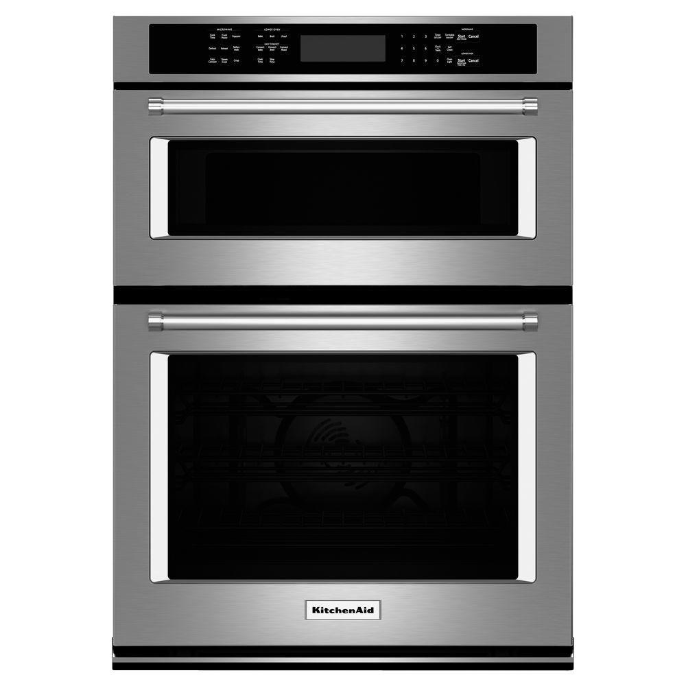 KitchenAid Electric Convection Double Oven / microwave Oven with Microwave Oven - Stainless Steel KOCE500ESS