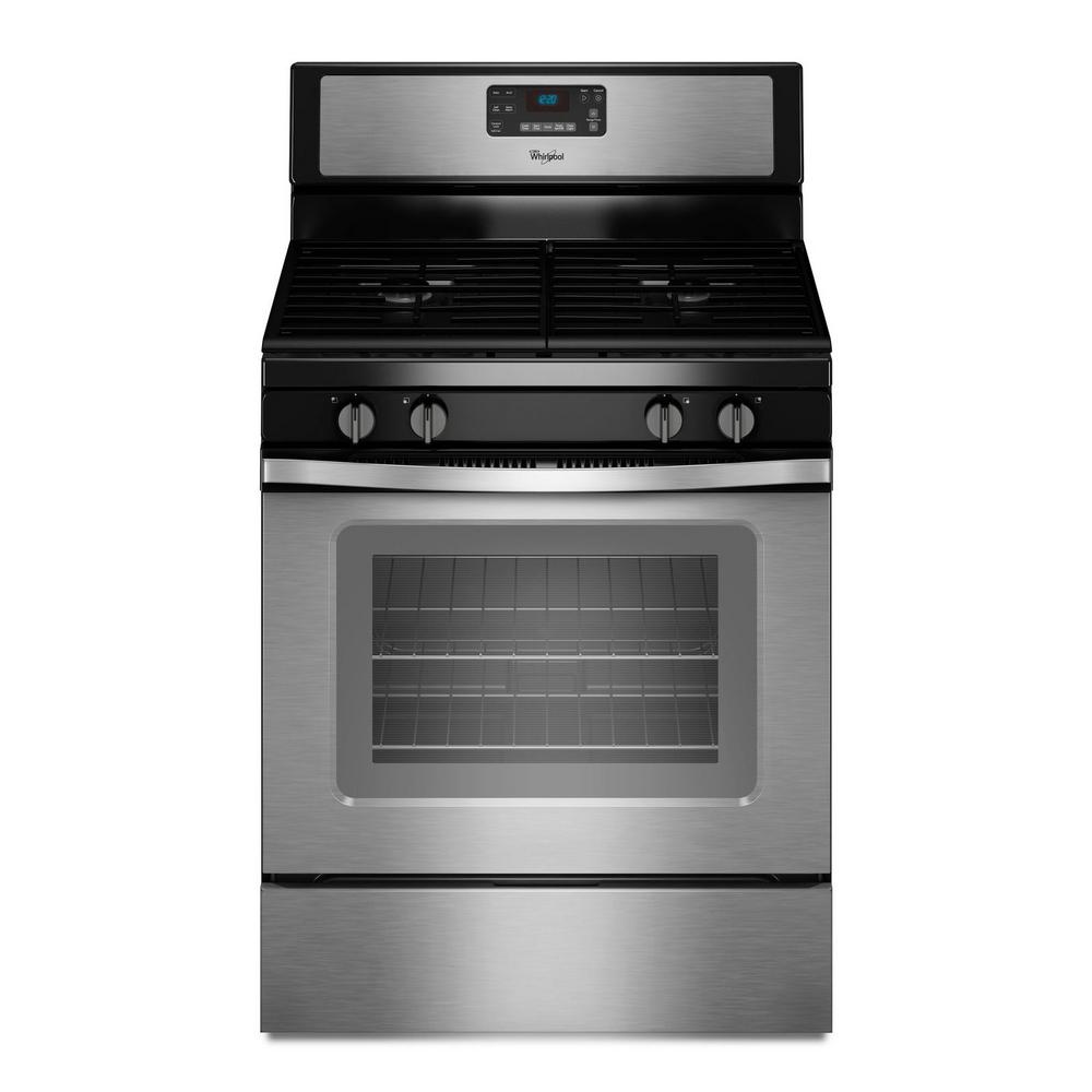 Whirlpool 5.0 Cu. Ft. Freestanding Gas Range with AccuBake(R) Temperature Management System - Black/Stainless WFG515SOES